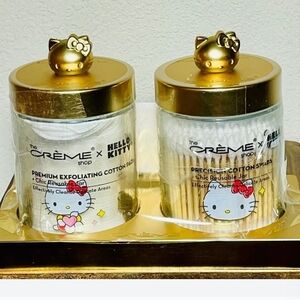 Hello Kitty Gold-Topped Cotton Jar Set
